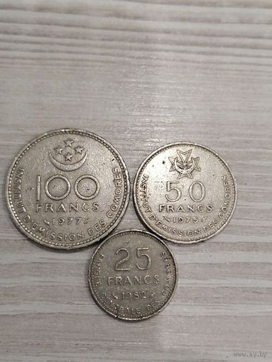 Коморские острова 3 монеты одним лотом