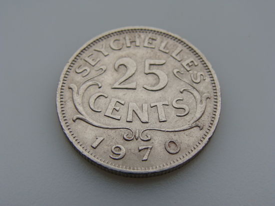 Сейшельские острова. "Британская колония"  25 центов 1970 год  KM#11   Тираж: 40.000 шт