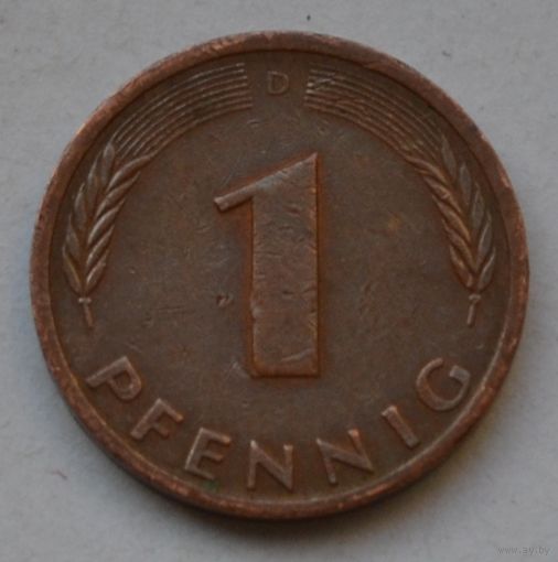 Германия- ФРГ 1 пфенниг, 1980 г. D