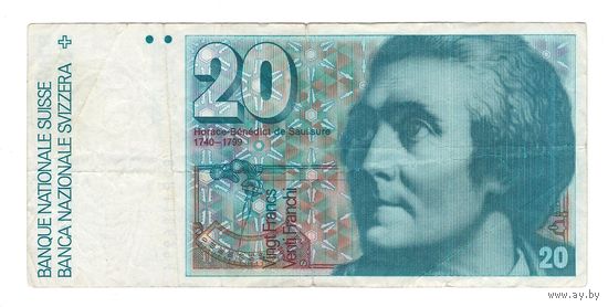 Швейцария 20 франков 1989 года. Нечастая!
