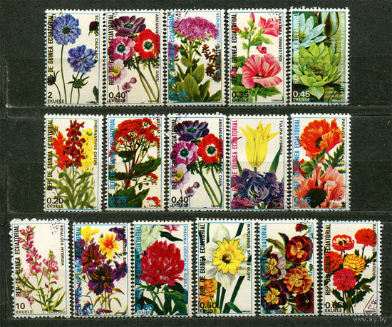 Цветы. Флора. Экваториальная Гвинея. Серия 16 марок