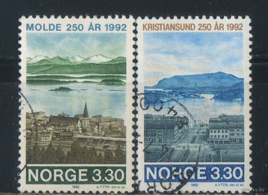 Норвегия 1992 250 летие Молде и Кристиансунду  Виды городов Полная #1098-9