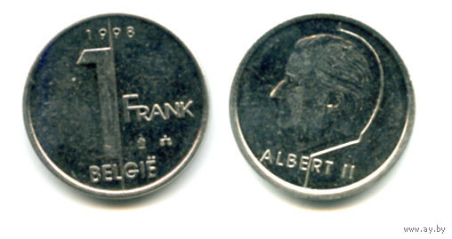Бельгия 1 франк 1998 состояние