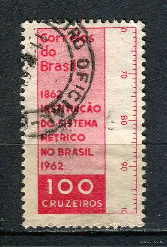 Бразилия - 1962 - 100-летие принятия Бразилией метрической системы - [Mi. 1018] - полная серия - 1 марка. Гашеная.  (Лот 13CH)