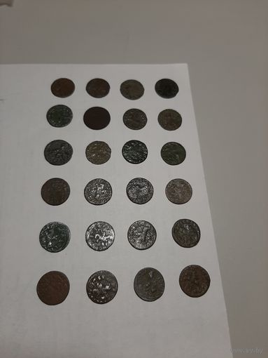 Медные  монеты (боратинки) 24 штуки.