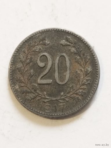 Австрия 20 геллер 1917