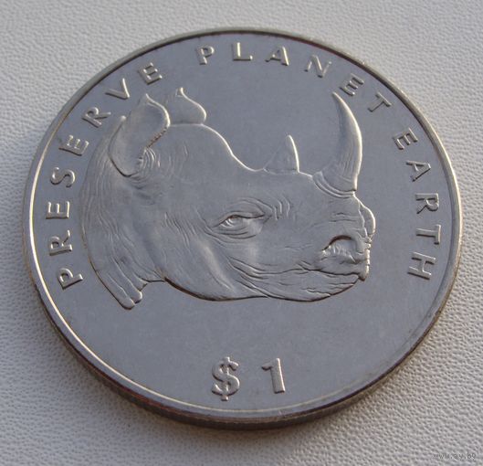 Эритрея. 1 доллар 1994 год  KM#16  "Берегите планету Земля - Носорог"
