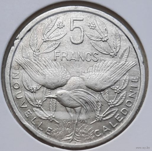 Новая Каледония 5 франков 1952 г. В холдере