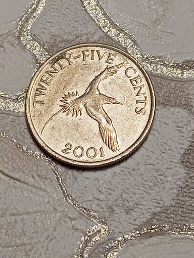 Бермуды 25 центов 2001 года .