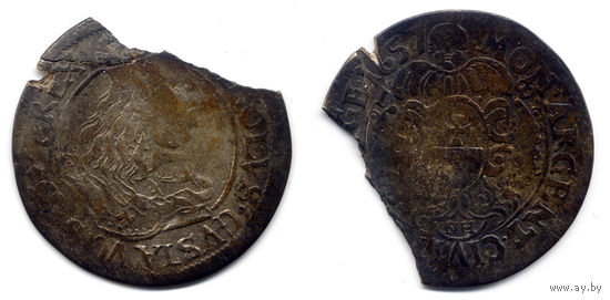 Орт (1/4 талера) 1657 NH, Карл X Густав, Эльблонг. Старая патина, редкая монета, R4