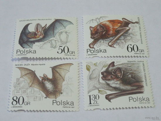 Марки Польши Летучие мыши (No 3656-3659)