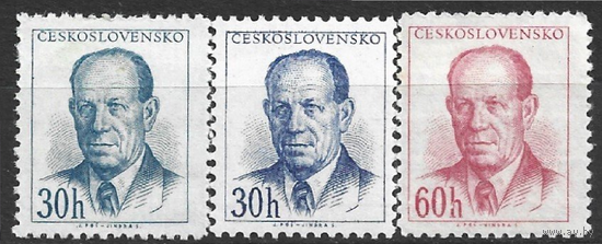 1953 Чехословакия. Президент Запотоцкий. Mi 814 (816a,b,17)** \\ 11