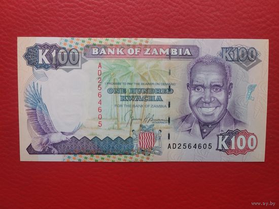 Замбия 100 квача 1991г unc, пресс.