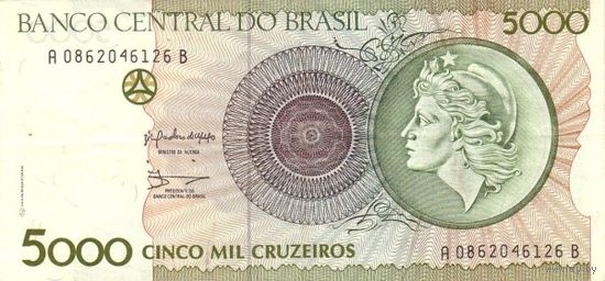 Бразилия 5000 крузеиро образца 1990 года UNC p227