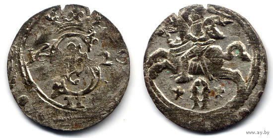 Двуденар 1620, Сигизмунд III Ваза, Вильно. Хороший прочекан, коллекционное состояние