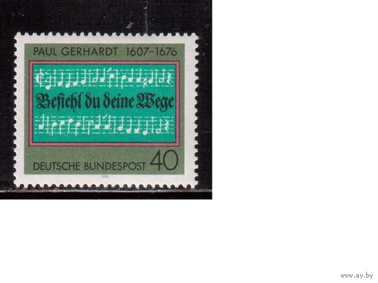 Германия(ФРГ)-1976,(Мих.893), *(след от накл.), Личности, Музыка, Композитор