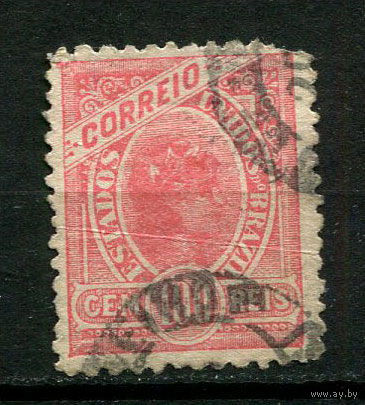 Бразилия - 1905 - Аллегория - Голова Свободы 100R - [Mi.157Y] - 1 марка. Гашеная.  (Лот 47BY)