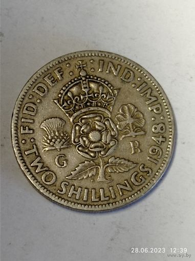 Великобритания 2 шиллинга 1948 года .