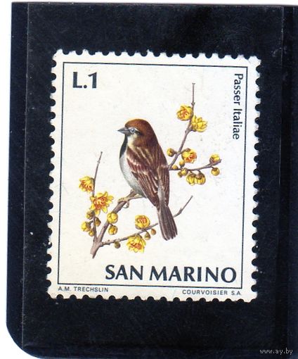 Сан-Марино. Mi:SM 1003. Итальянский воробей (Passer italiae). Серия: Птицы 1972.