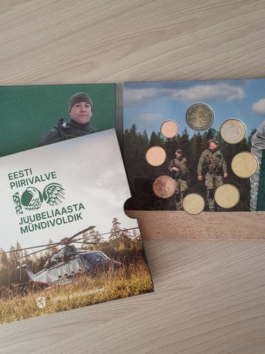 Эстония 2022 год. 1, 2, 5, 10, 20, 50 евроцентов, 1, 2 евро. Официальный набор монет в буклете.