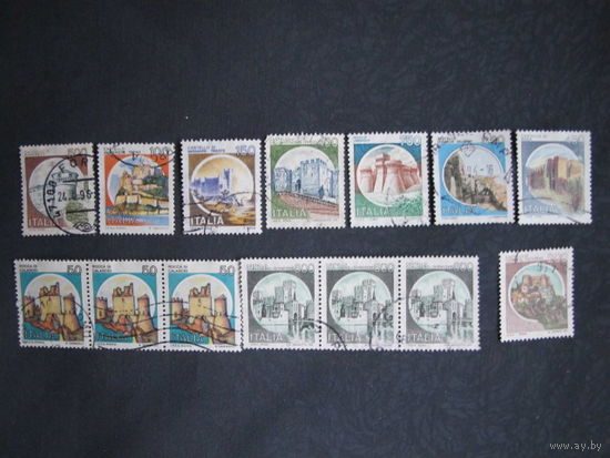 Лот марок 'Замки Италии'