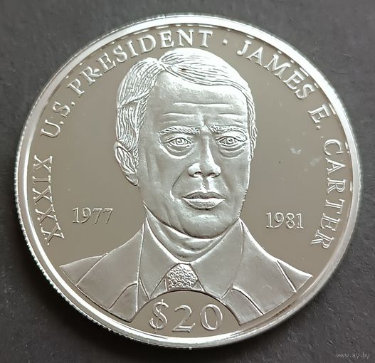 Либерия.20 долларов, 2000г. Джимми Картер (1977-1981)