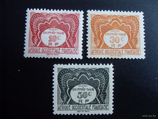 Франция. Французские колонии (Восточная Африка) 1947 Mi:FR-WA P1,2,3 цифры