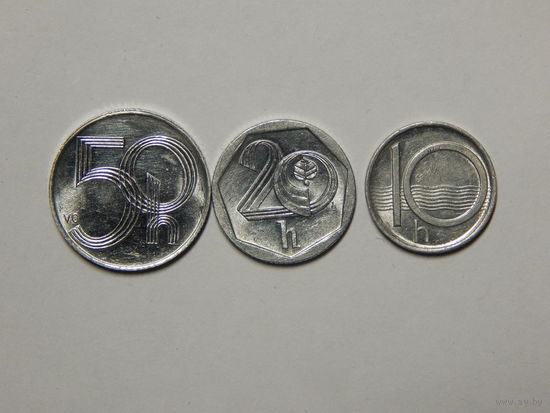 Чехия 10,20,50 геллеров 1995-2007г