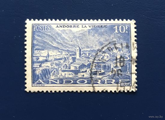 Андорра 1946 год Стандарт Пейзажи Природа Город Mi:FR113 Гашеная