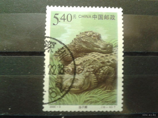 Китай 2000 Крокодилы, концевая Михель-1,5 евро гаш