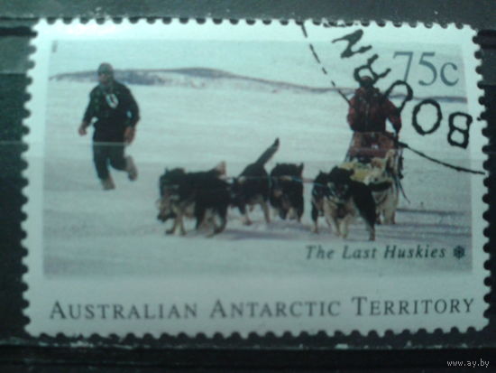 Антарктические территории 1994 Собачья упряжка с клеем