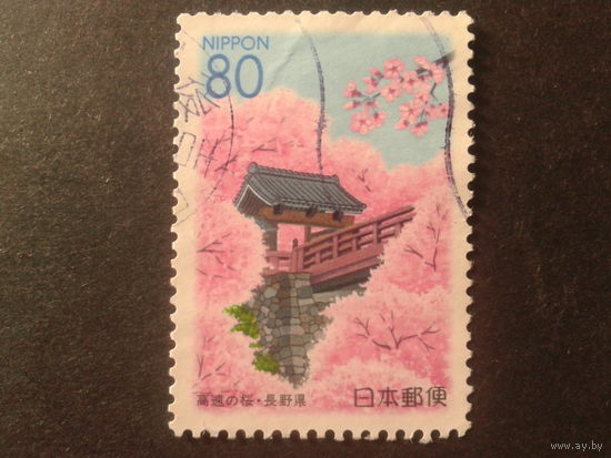 Япония 2000 мост, сакура цветет