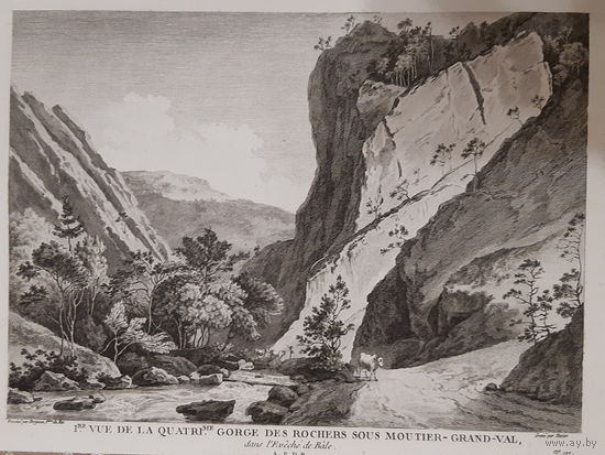 Офорт Вид на долину в горах. 1780-е годы. #5/1