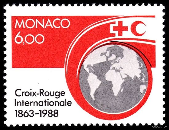 1988 Монако 1870 125-летие Красного Креста 2,60 евро