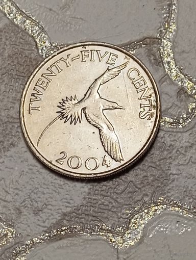 Бермуды 25 центов 2004 года .