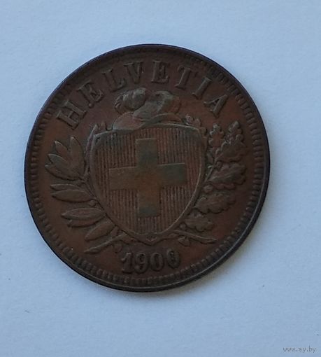 Швейцария 2 раппена, 1900 7-5-44