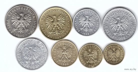 Польша набор 8 монет