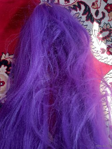 Парик. Искусственные фиолетовые волосы длина 60 см.