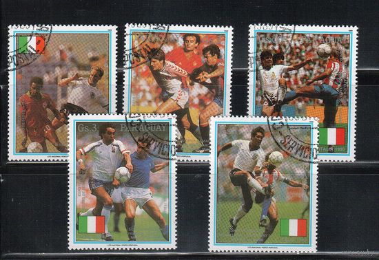 Парагвай-1989,(Мих.4434-4438) гаш., Спорт, ЧМ по футболу(полная серия)
