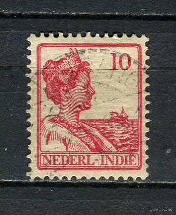 Нидерландская Индия - 1914/1915 - Королева Вильгельмина 10С - [Mi.115] - 1 марка. Гашеная.  (Лот 76ED)-T2P8