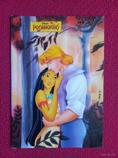 Открытка Pocahontas Disney. Чистая.