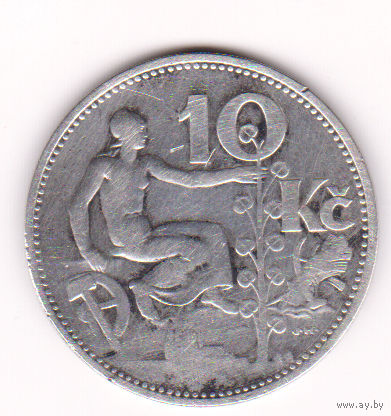 Монета 10 крон 1930 года.Чехословакия.