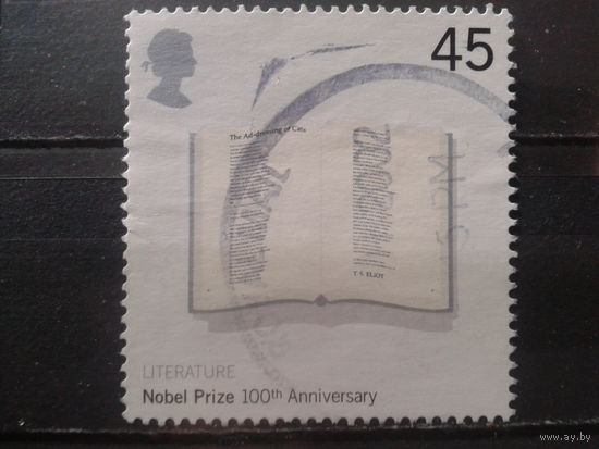 Англия 2001 Нобелевские премии по литературе Михель-1,4 евро гаш