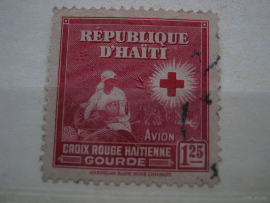 Марка - Гаити - война, красный крест