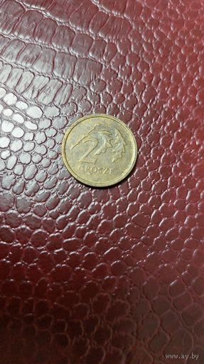 Монета 2 гроша 2016г. Польша.