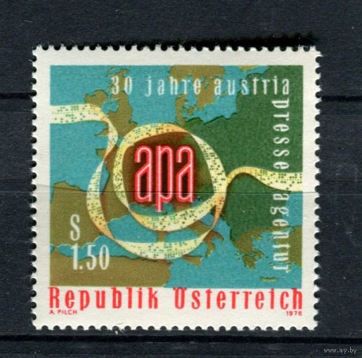 Австрия - 1976 - 30-летие Австрийского информационного агентства APA - [Mi. 1533] - полная серия - 1 марка. MNH.  (Лот 215AV)