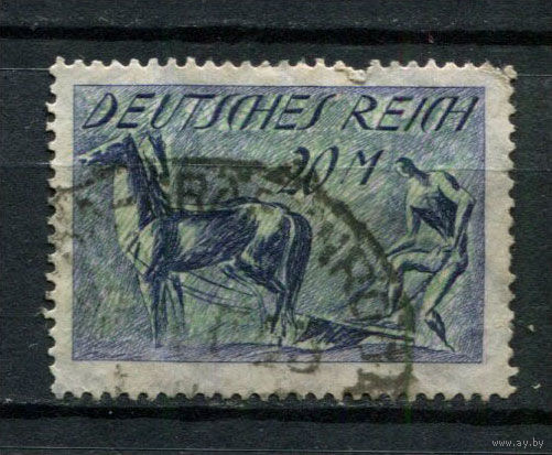 Рейх (Веймарская республика) - 1921/1922 - Пахарь 20 M - [Mi.196] - 1 марка. Гашеная.  (Лот 60BD)