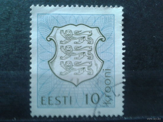 Эстония 1993 Стандарт, герб 10 кр Михель-1,3 евро гаш