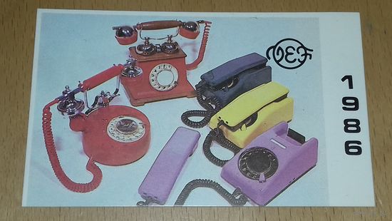 Календарик 1986 ВЭФ Телефонные аппараты
