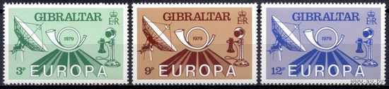 Гибралтар 1979 Космос Спутники Телекоммуникации Почта Связь Европа СЕРТ сер 3 мар Mi # 392-394